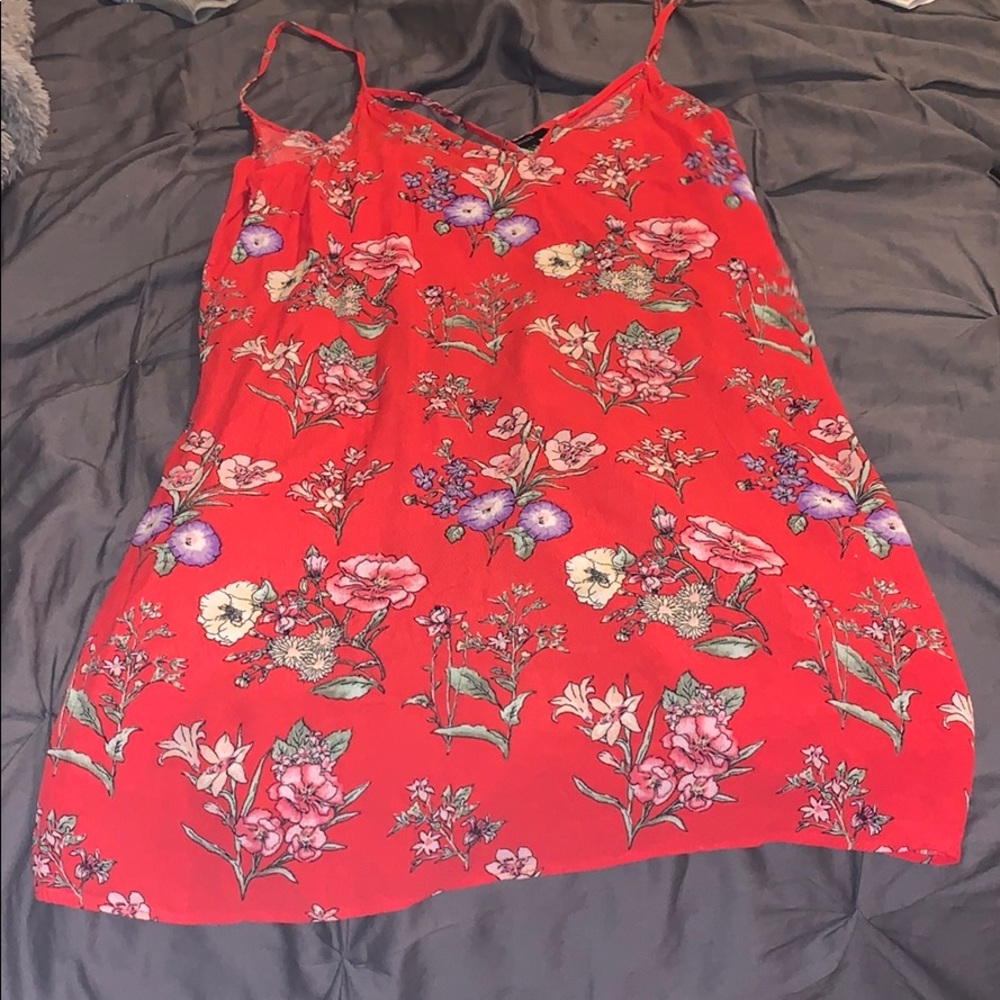 Red flower dress